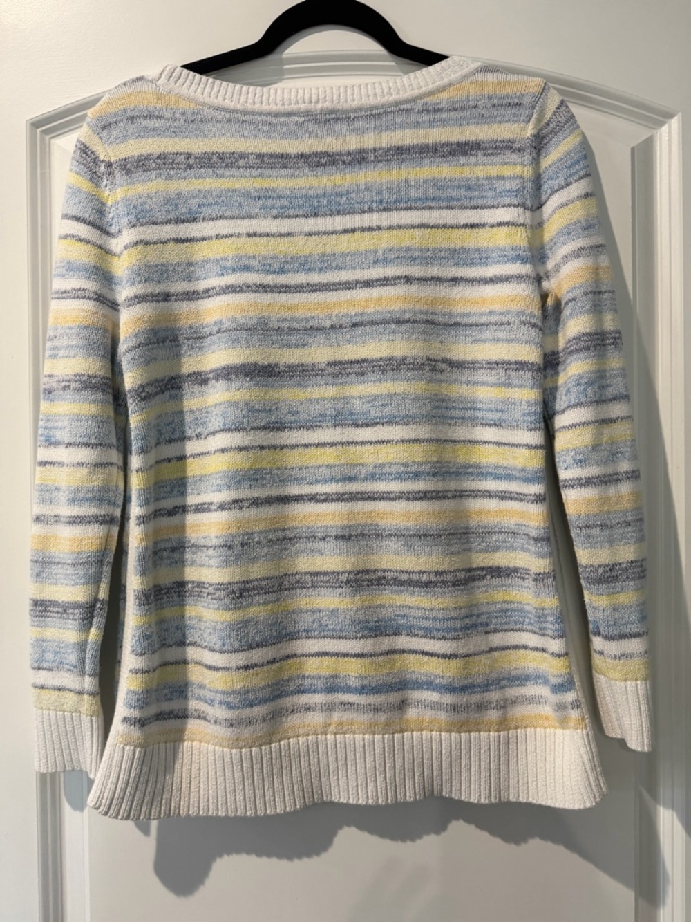 Talbots Pastel Striped Crewneck Sweater in Blue, Yellow & White - Picture 2 of 10